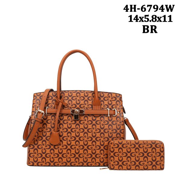 4H-6794W BR DESIGNER FASHION BAG WITH WALLET