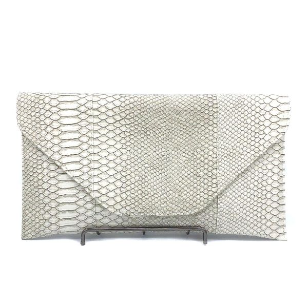 7010SNK2 WT SNAKE SKIN CLUCH BAG