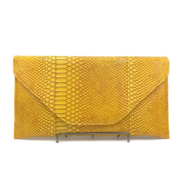 7010SNK2 YL SNAKE SKIN CLUCH BAG