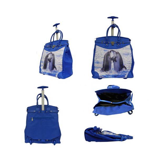 DOLPHIN DIGITAL PRINTED FOLDABLE LUGGAGE BAG