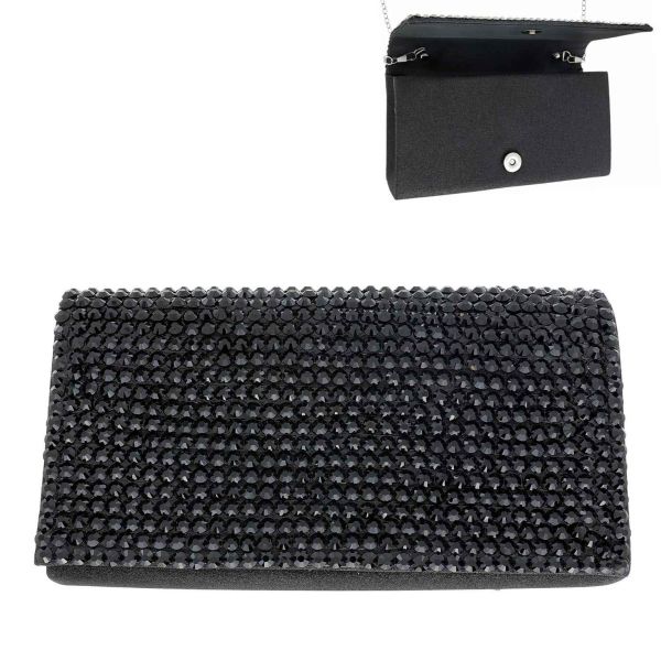 BAG11656 BK FASHION EVENING STONE BAG