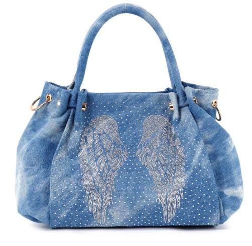 BAM-9973 LBL DENIM BLING BAG