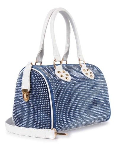 BHD-8875 BLW DENIM BLING SATCHEL BAG