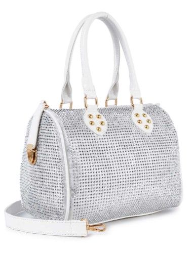 BHD-8875 WT DENIM BLING SATCHEL BAG