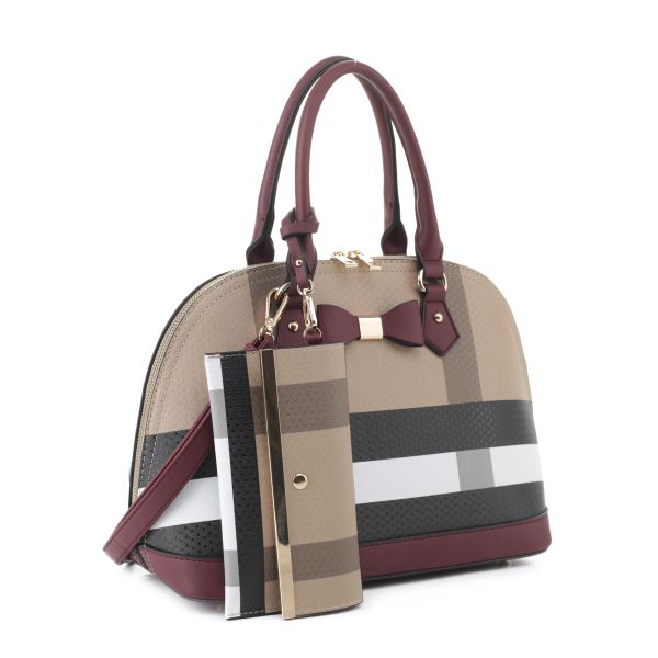 BL-5123S BR/BD  Plaid Print Handbag