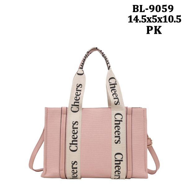 BL-9059 PK/BG CANVAS TOTE BAG