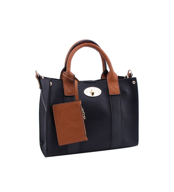 WU061 BK FASHION SATCHEL 3 IN 1 BAG