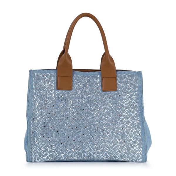 BLYD-0001 LBL Rhinestone Denim Unique Fashion Tote