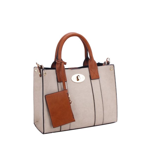 WU061 BR FASHION SATCHEL 3 IN 1 BAG