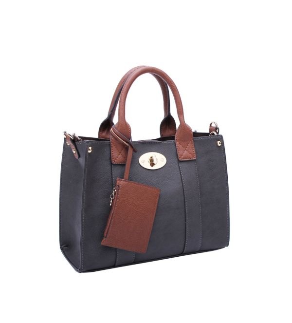 WU061 GY FASHION SATCHEL 3 IN 1 BAG