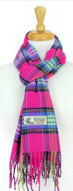 Plaid Cashmere Feel Scarf PK CM31