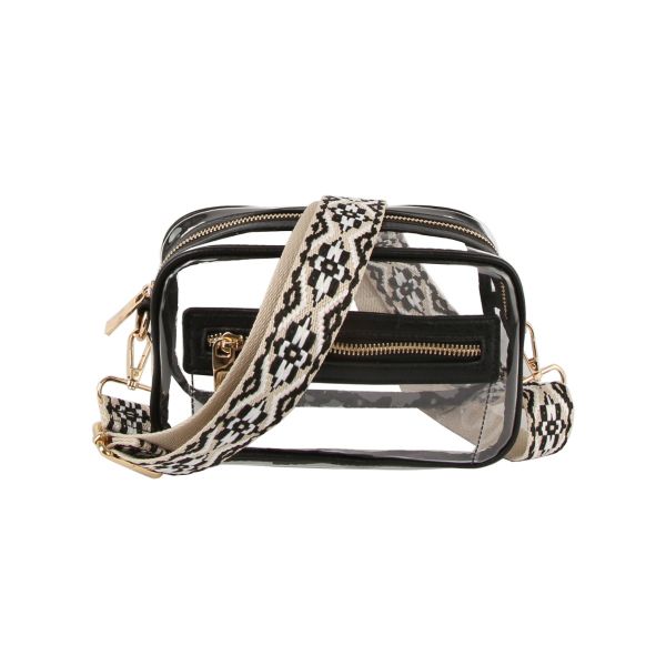 CQF026-Z BK CLEAR CROSSBODY BAG