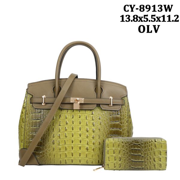 CY-8913W OLV CROCO SACHAL WITH WALLET