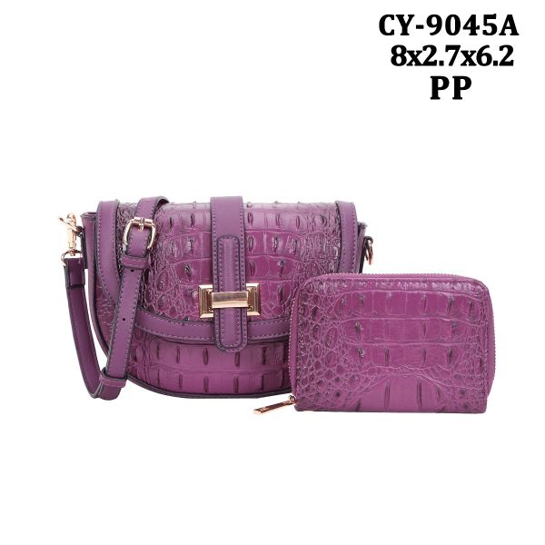 CY-9045A PP CROCO CROSSDODY WITH WALLET