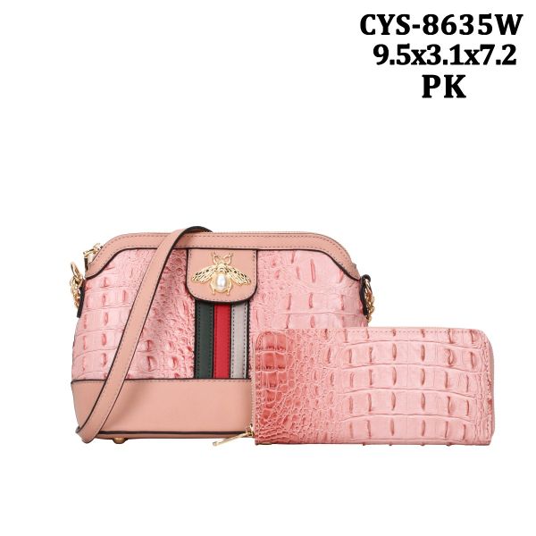 CYS-8635W PK CROCO LEATHER WITH WALLET