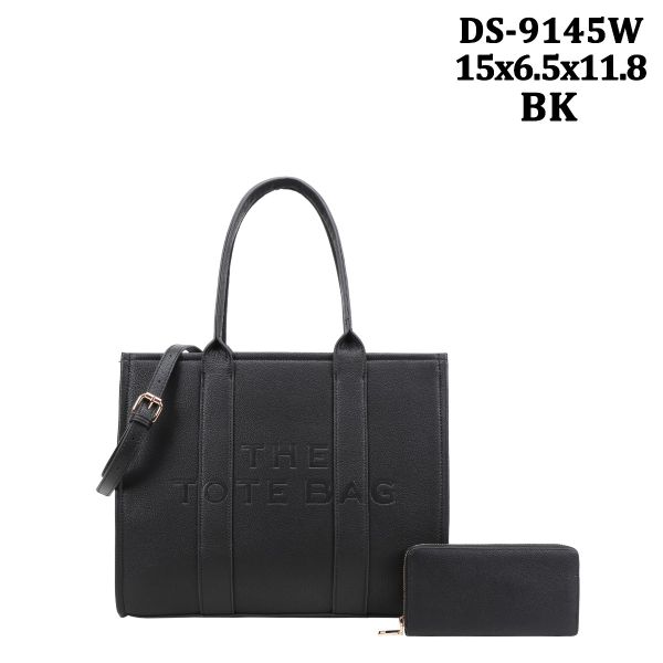 DS-9145W BK DESIGNER TOTE BAG WITH WALLET