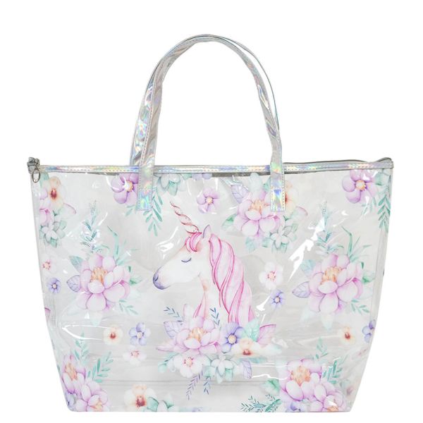 FC0112-6 CLEAR WITH CUTE PRINTED TOTE BAG