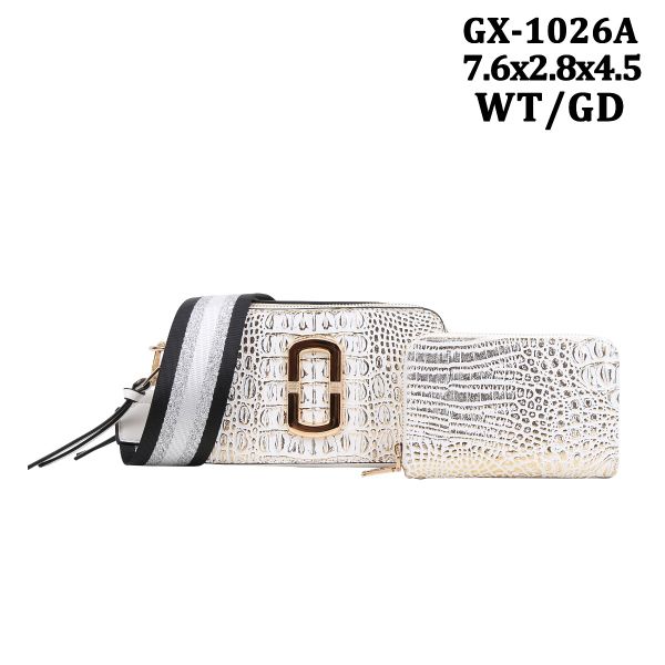 GX-1026A WT/GD DESIGNER CROSSBODY BAG WITH WALLET