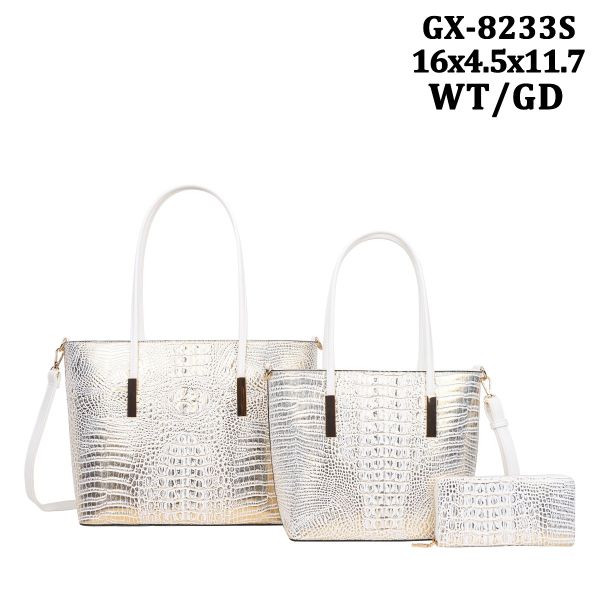 GX-8233S WT/SL DESIGNER 2 HANDBAG AND WALLET