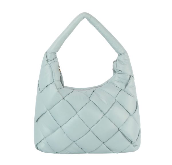 JYE-0468 D BL PUFFY WOVEN HOBO BAG