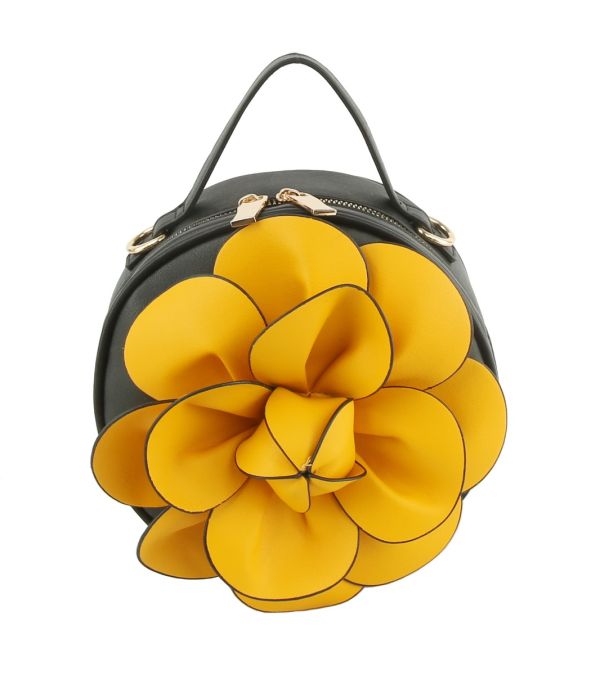 LHU472 YL CROSSBODY FLOWER BAG