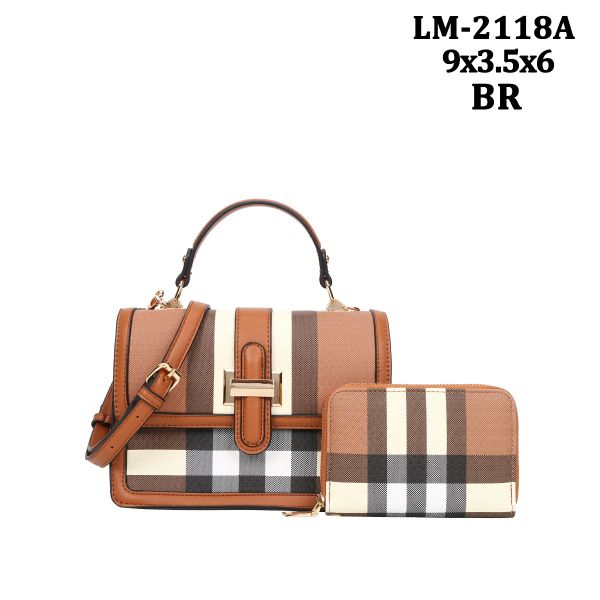 LM-2118A BR CROSBODY WITH WALLET