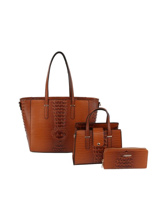 LMD001-Z CG CROCO EMBOSSED DESIGNER 3PC SET