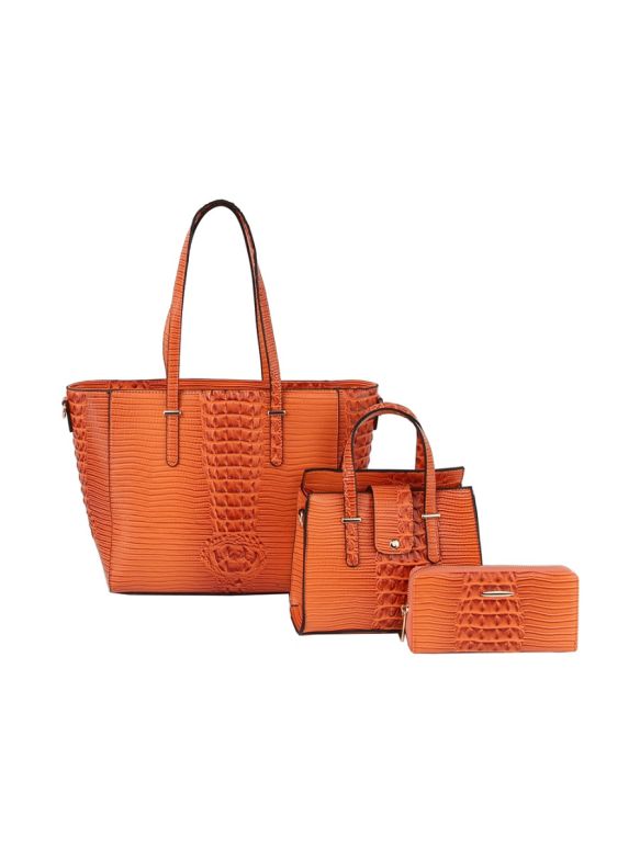 LMD001-Z OR CROCO EMBOSSED DESIGNER 3PC SET