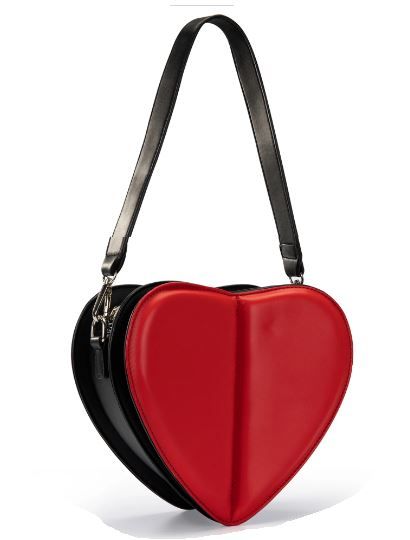 MC-1024 BK Milan Chiva Heart Shaped Mini Clutch/Crossbody Bag