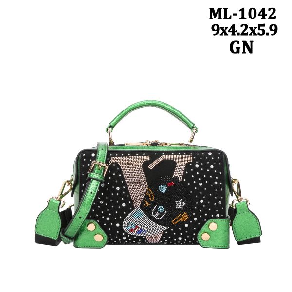 ML-1042 GN BLING CAP BAG