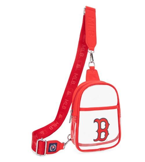 MLB-BB30-001 MLB RD Boston Red Sox Clear Mini Sling Stadium Bag