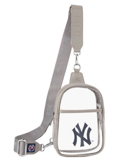 MLB-NY30-001 GY MLB New York Yankees Clear Mini Sling Stadium Bag