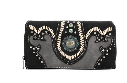 MW1061-W010 BK  Montana West Concho Collection Wallet