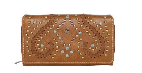 MW1063-W010 BR Montana West Whipstitch Collection Wallet