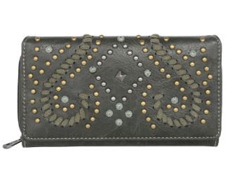 MW1063-W010 GN Montana West Whipstitch Collection Wallet