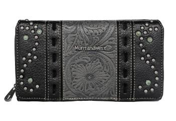 MW1067-W010 BK Montana West Embossed Collection Wallet