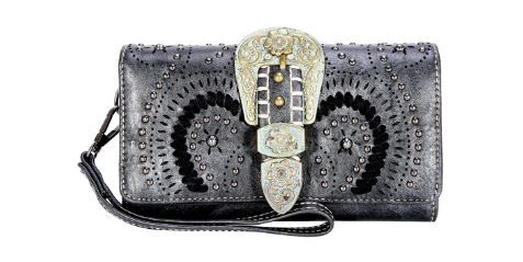 MW1075-W018 BK Montana West Buckle Collection Wallet