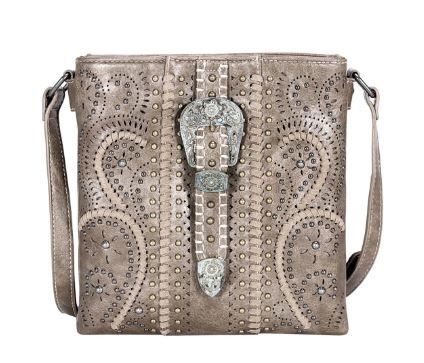 MW1075G-9360 BZ  Montana West Buckle Collection Concealed Carry Crossbody Bag