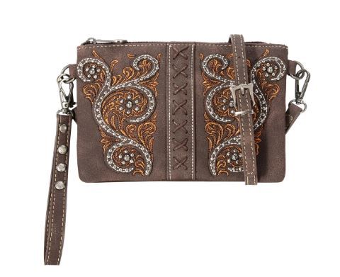 MW1076-181 CF Montana West Floral Embroidered Collection Clutch/Crossbody