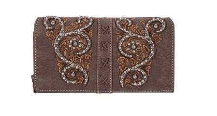 MW1076-W010 CF  Montana West Floral Embroidered Collection Wallet