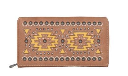 MW1092-W010 BR Montana West Cut Out Aztec Collection Wallet