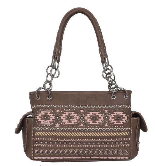 MW1092G-8085 CF  Montana West Cut Out Aztec Collection Concealed Carry Satchel