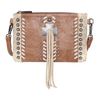 MW1098-181 BR  Montana West Concho Collection Clutch/Crossbody