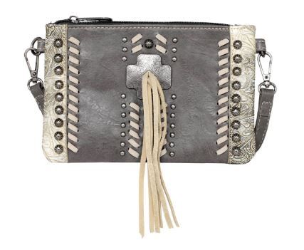 MW1098-181 GY  Montana West Concho Collection Clutch/Crossbody