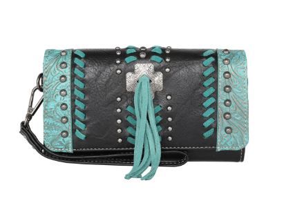 MW1098-W018 BK  Montana West Concho Collection Wallet