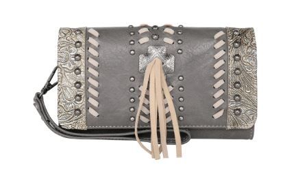 MW1098-W018 GY  Montana West Concho Collection Wallet