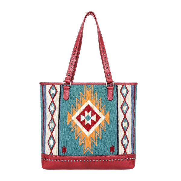 MW1105 -8317 RD Montana West Aztec Tapestry Tote (Double Sided Design) 