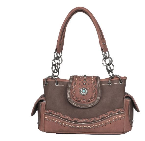 MW1107G-8085 CF Montana West Concho Collection Concealed Carry Satchel