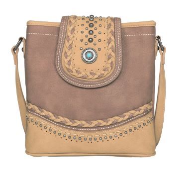 MW1107G-9630 BR  Montana West Concho Collection Concealed Carry Crossbody