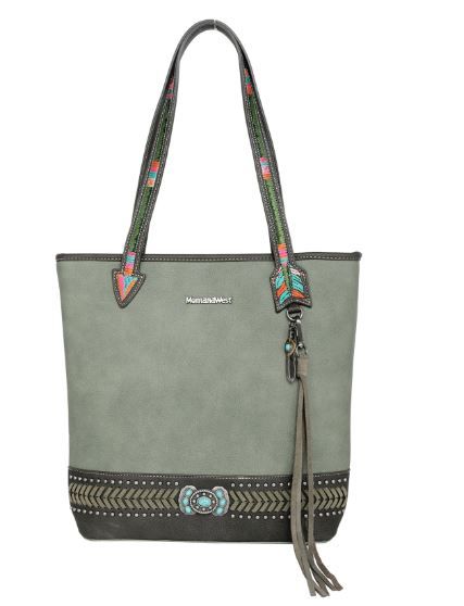 MW1112G-8113 GN Montana West Concho Collection Concealed Carry Tote